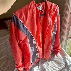 Retro style windbreaker jacket- Duck Head in “coral”